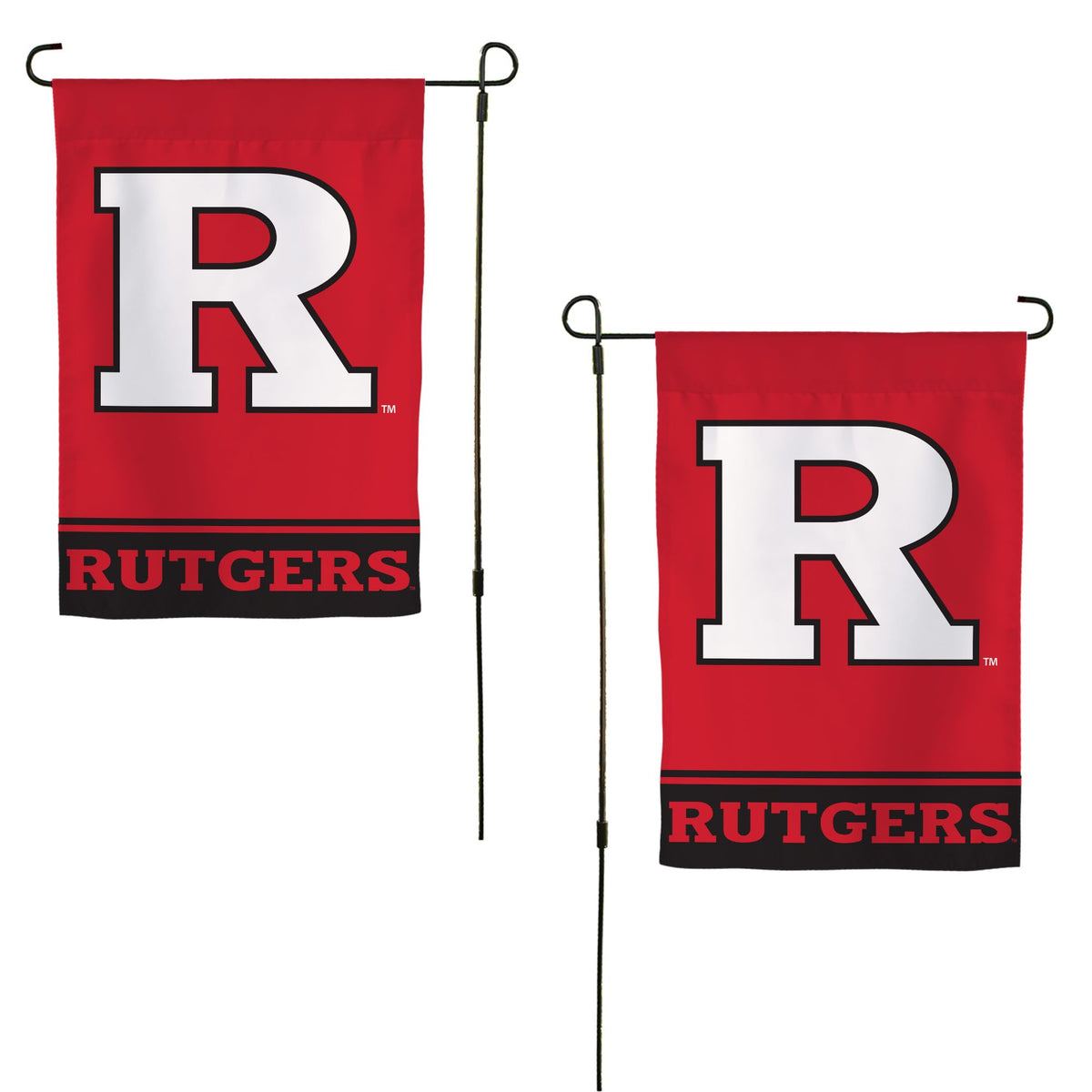 Desert Cactus Rutgers R Garden Flag Design A full view for outdoor display