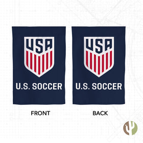 Desert Cactus US Soccer garden flag back view shows identical design on reverse side.