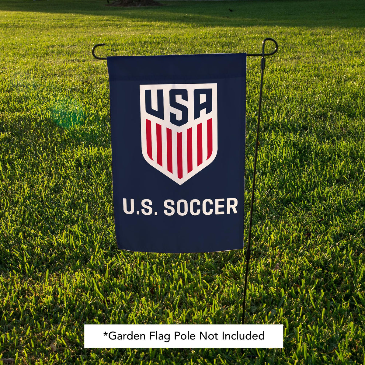 Desert Cactus US Soccer garden flag reinforced grommets for secure hanging.