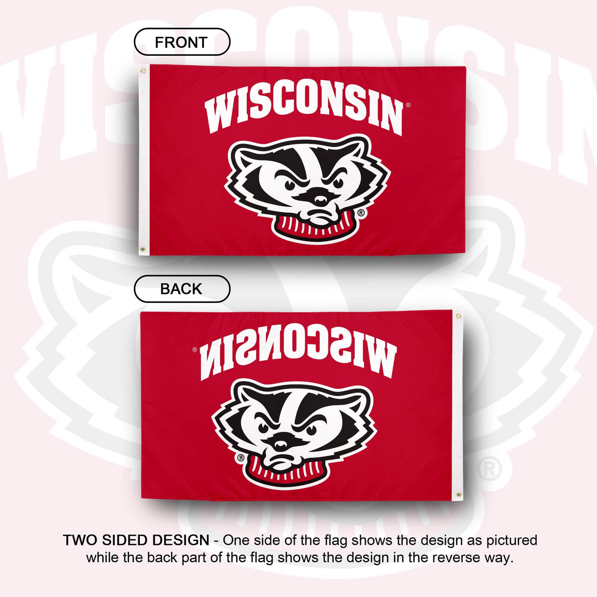 Desert Cactus UW flag uses outdoor-durable polyester for campus use