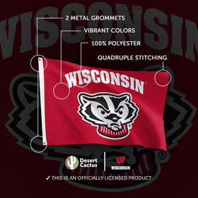 Desert Cactus UW flag quadruple-stitched ends ensure lasting strength
