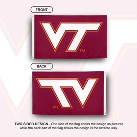 Desert Cactus Virginia Tech flag back view with double-sided visibility