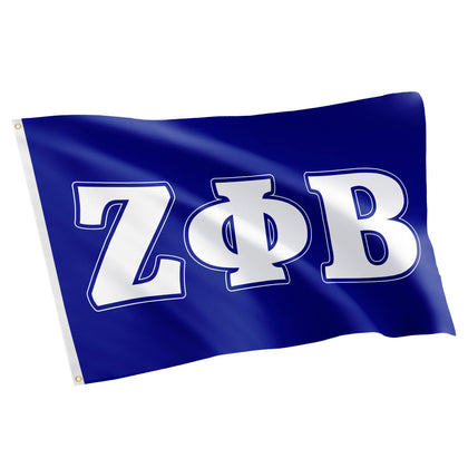 Desert Cactus Zeta Phi Beta flag front view with single-sided design for outdoor display