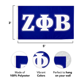 Desert Cactus Zeta Phi Beta flag with quadruple-stitched ends