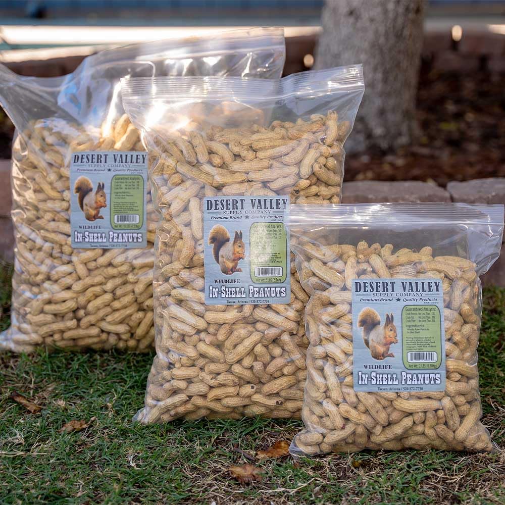 Desert Valley Supply raw unshelled peanuts close-up.
