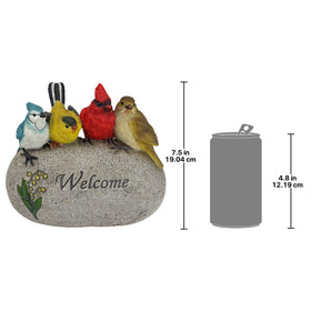 Design Toscano Birdy Welcome decorative sculpture suitable for indoor or outdoor entry.