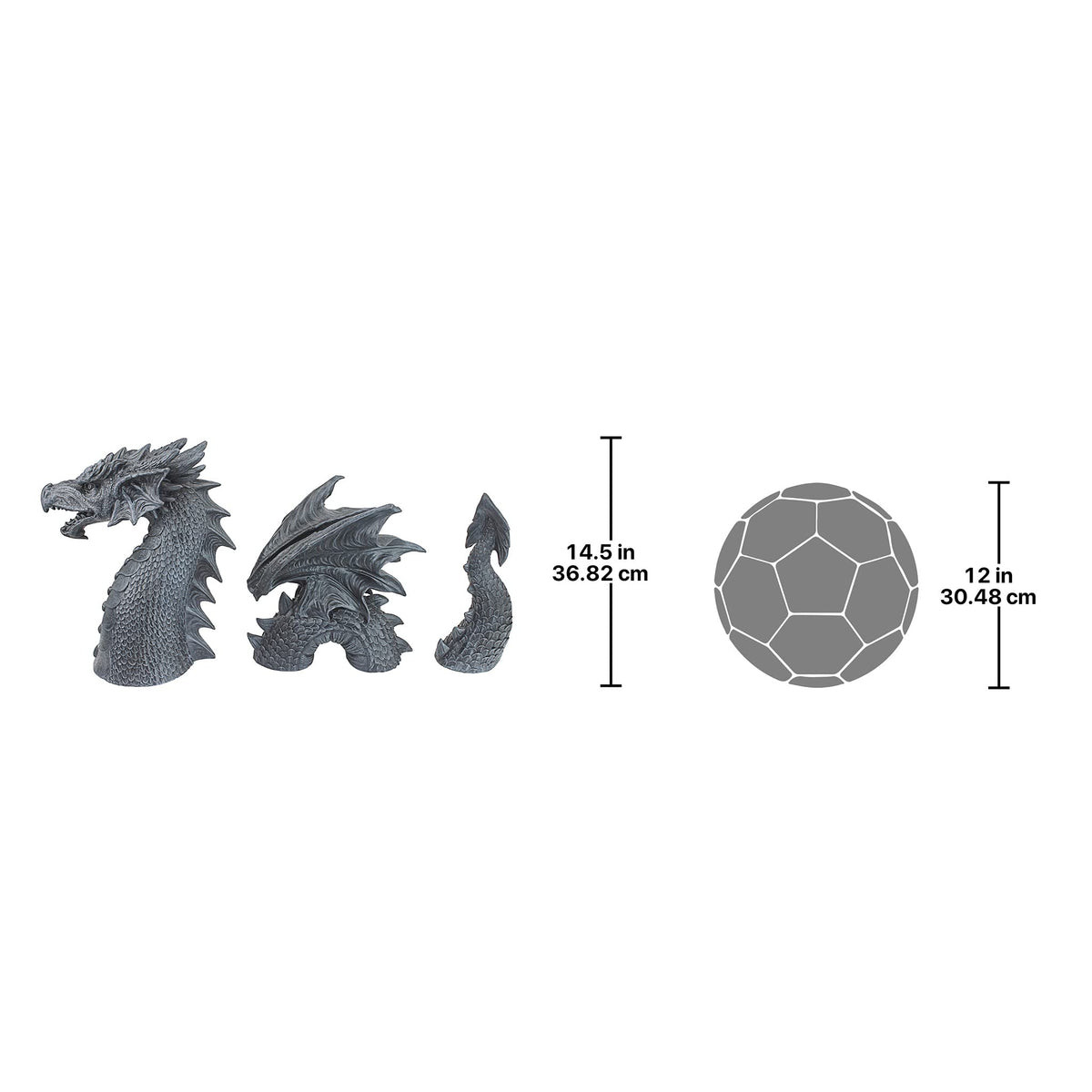 Design Toscano dragon statue is weather-ready for outdoor spaces.