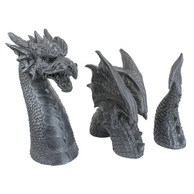 Design Toscano dragon wings detail adds striking outdoor drama.