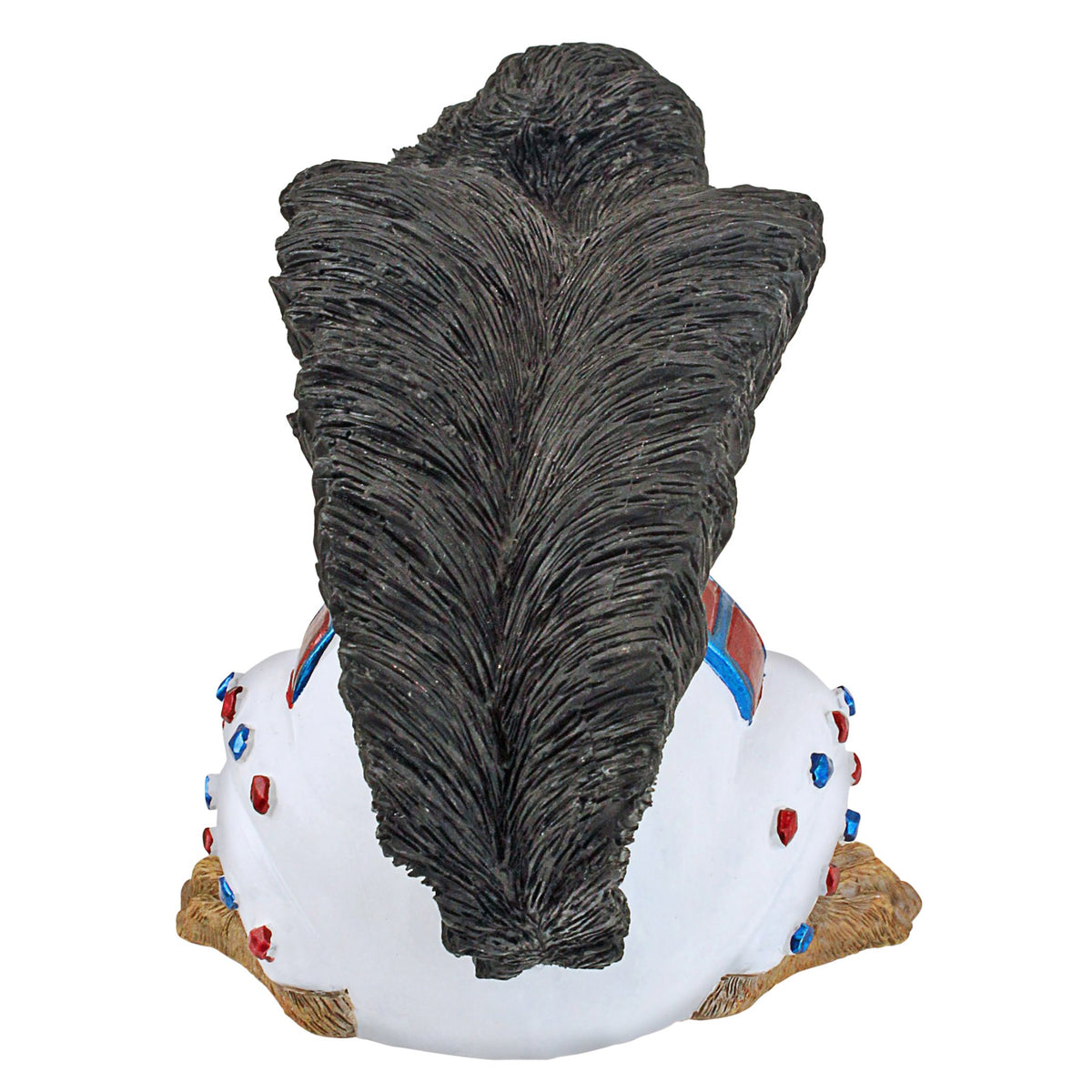 Design Toscano Elmer tail-coiffure close-up, handcrafted resin finish for year-round display
