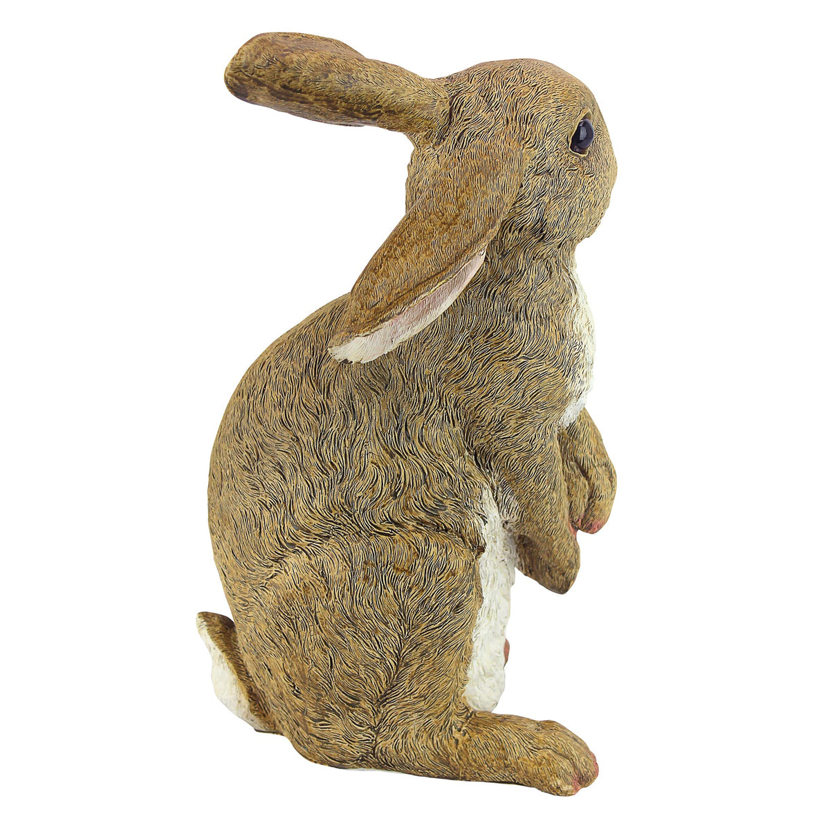 Design Toscano Hopper bunny face closeup, detailed eyes and nose for charming accents.