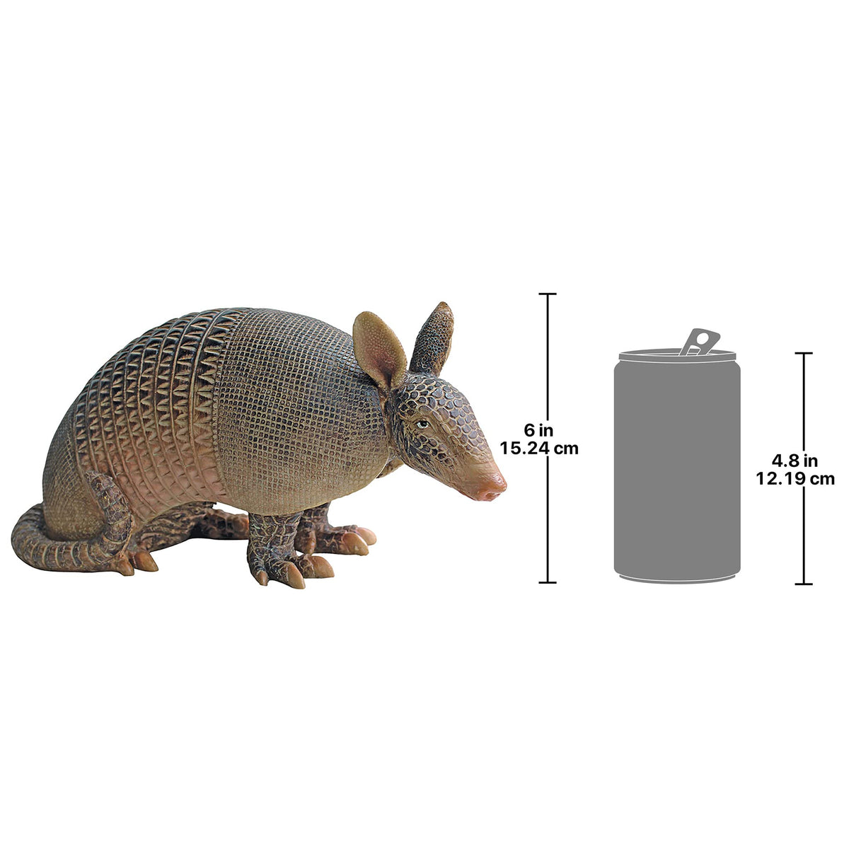 Design Toscano Tank Armadillo statue close-up showing textured hand-painted detailing for garden charm.