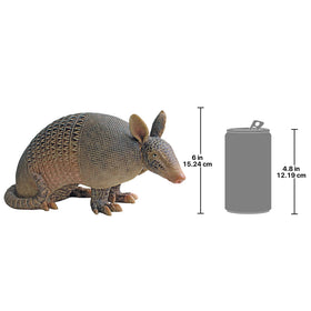 Design Toscano Tank Armadillo statue close-up showing textured hand-painted detailing for garden charm.