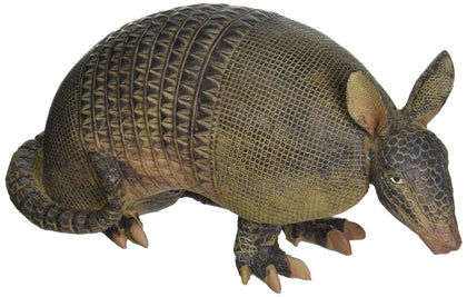 Design Toscano Tank Armadillo statue front view with durable hand-painted finish for outdoors.