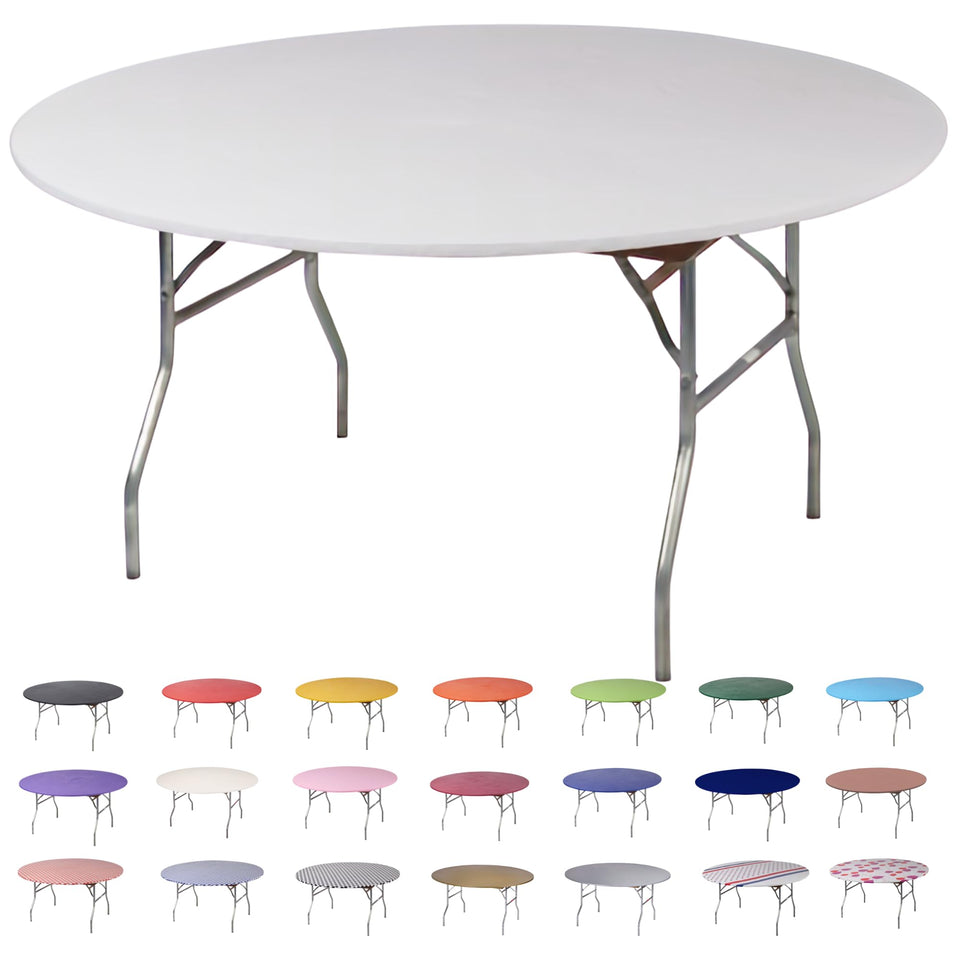 Designs by DaVal Kwik-Covers 60-inch round table cover protects against spills and looks polished.