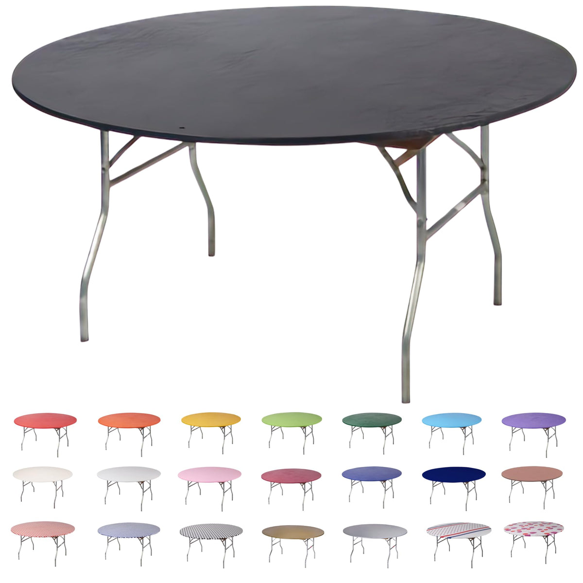 Designs by DaVal Kwik-Covers round 60-inch table cover pack for quick, polished setups.