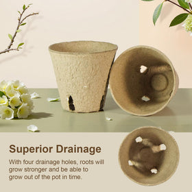 DESKEMAI peat pots come in a 12 pack for bulk seed starting.