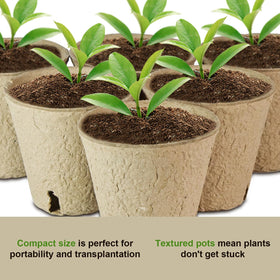 DESKEMAI peat pots compact size 3-15 inch fit standard seedling setups.