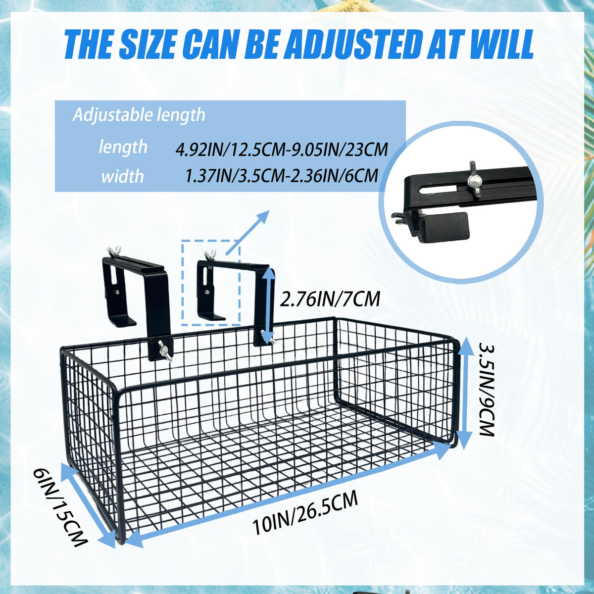 Desunqin adjustable-rod demonstrates compatibility with rail sizes 4.9–9 inches.