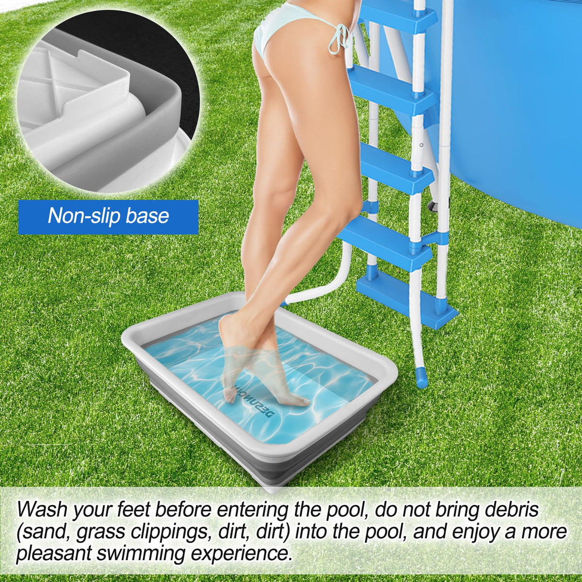Desunqin portable foot bath ideal for beach and pool parties.