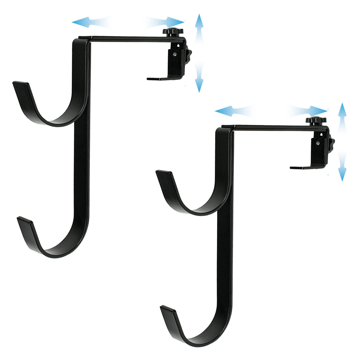 Desunqin metal pool pole hanger shown with organized skimmer poles