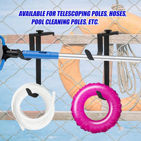 Desunqin heavy-duty pool tool holder mounted on a fence