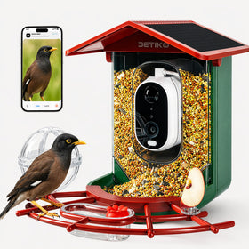 Detiko Bird Feeder Camera delivers crisp 2K HD footage for backyard birdwatching.