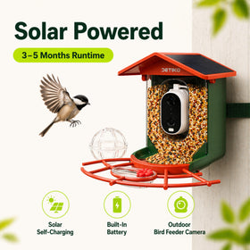 Detiko Bird Feeder Camera IP65 outdoor withstands rain and snow.