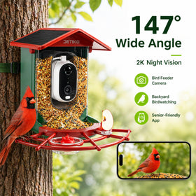 Solar powered Detiko Bird Feeder Camera ensures continuous monitoring.