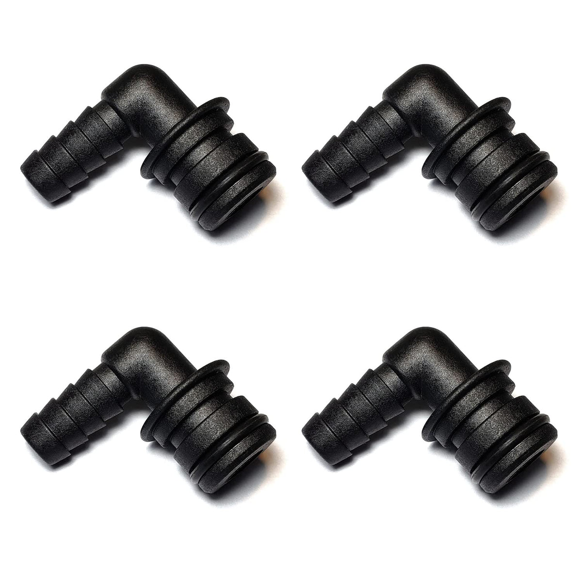 Detoria 20381-024 quad port elbow for compact pump installations.