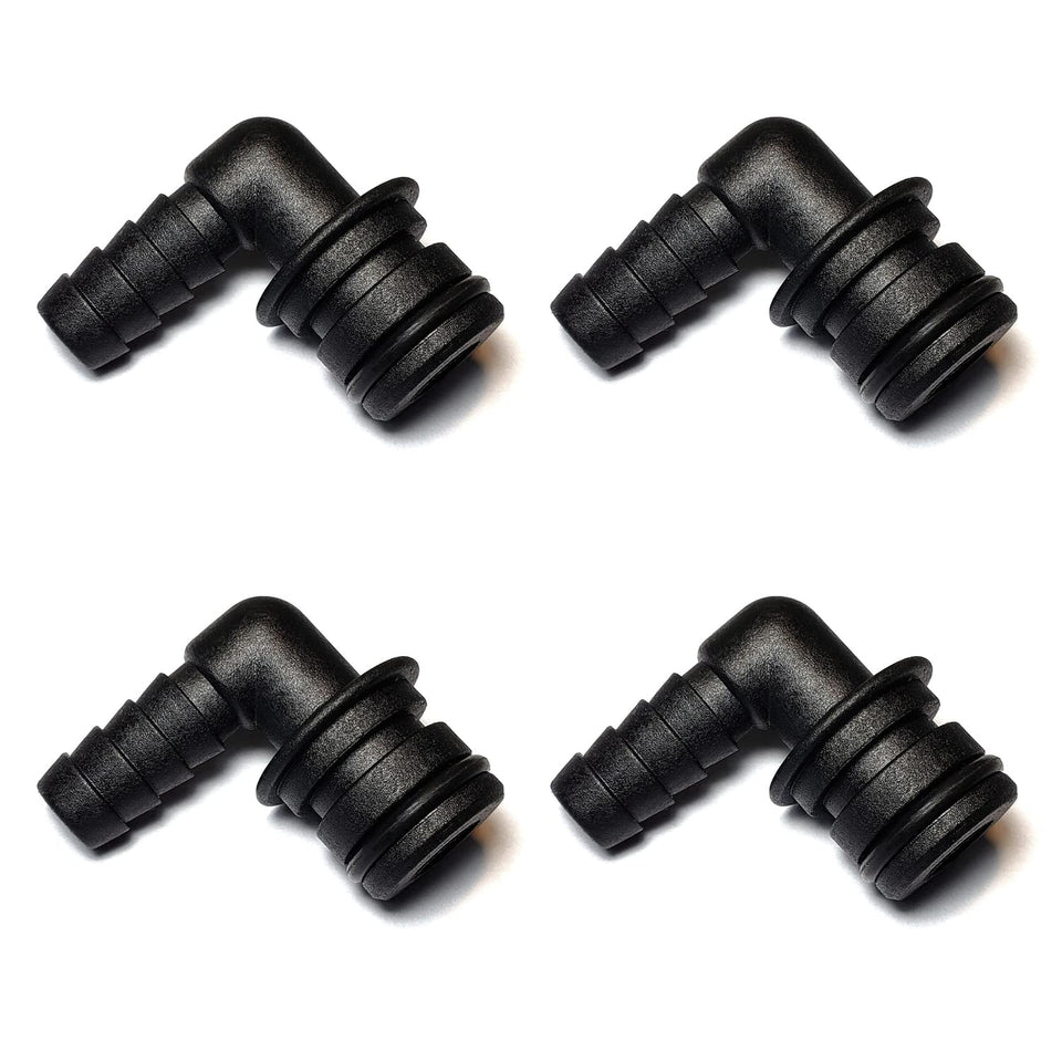 Detoria 20381-024 quad port elbow for compact pump installations.