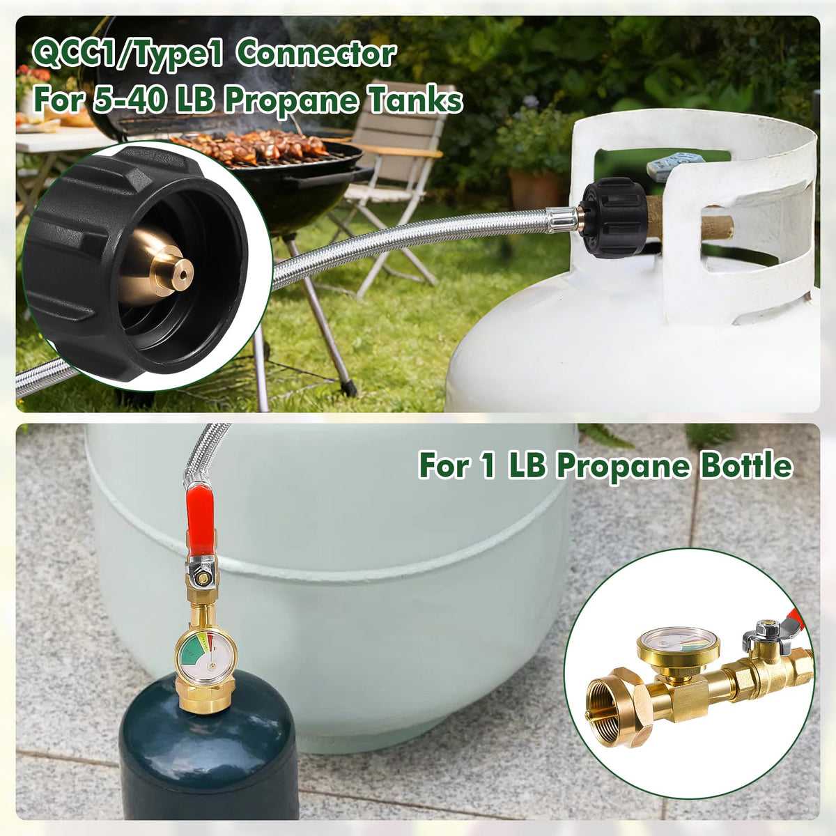 Detoypapa 1 lb to large tank compatibility suits camping kits.