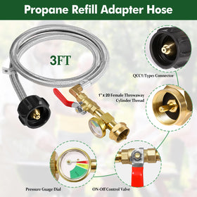 Detoypapa 36 inch hose extends reach for easy outdoor refills.