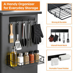 Detukna hooks organize tongs, spatulas, brushes, and gloves within reach