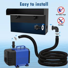 Devopet corrugated tubing channels water neatly for clean, easy installation.