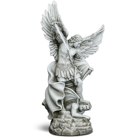 DevotedWalls Saint Michael at front door display for entryways.