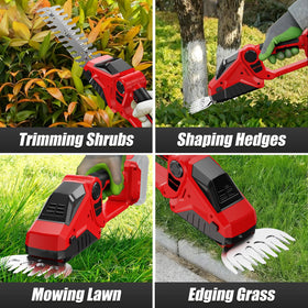 Safety lock on DEVTBLUN hedge trimmer prevents accidental activation