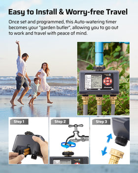 DEWENWILS manual watering mode button supports urgent one off watering needs
