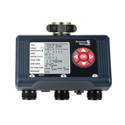 DEWENWILS sprinkler timer front view with LCD display for precise scheduling