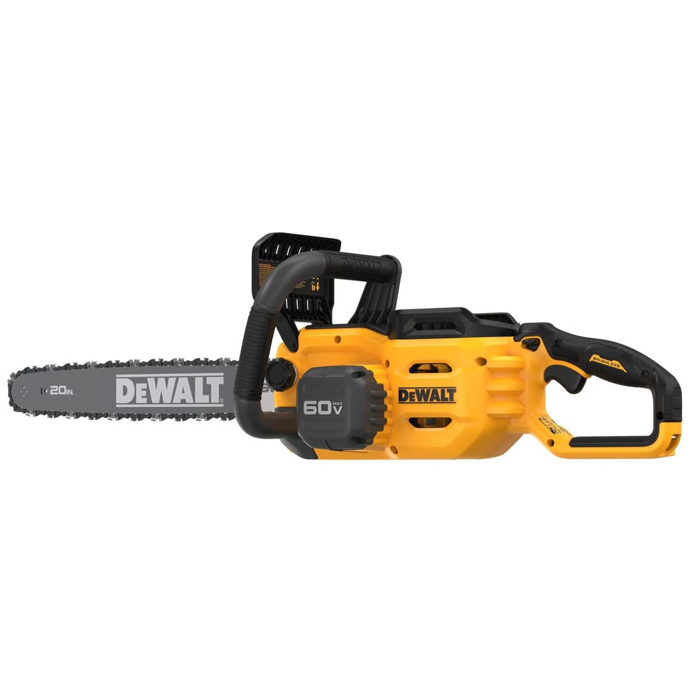 DEWALT 60V FLEXVOLT chainsaw delivering high torque on thick branches