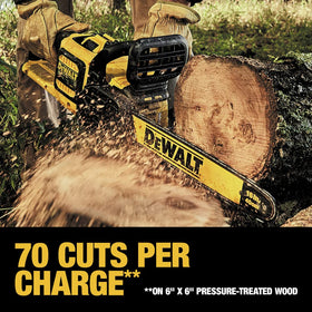 DEWALT chain brake provides kickback protection in use.