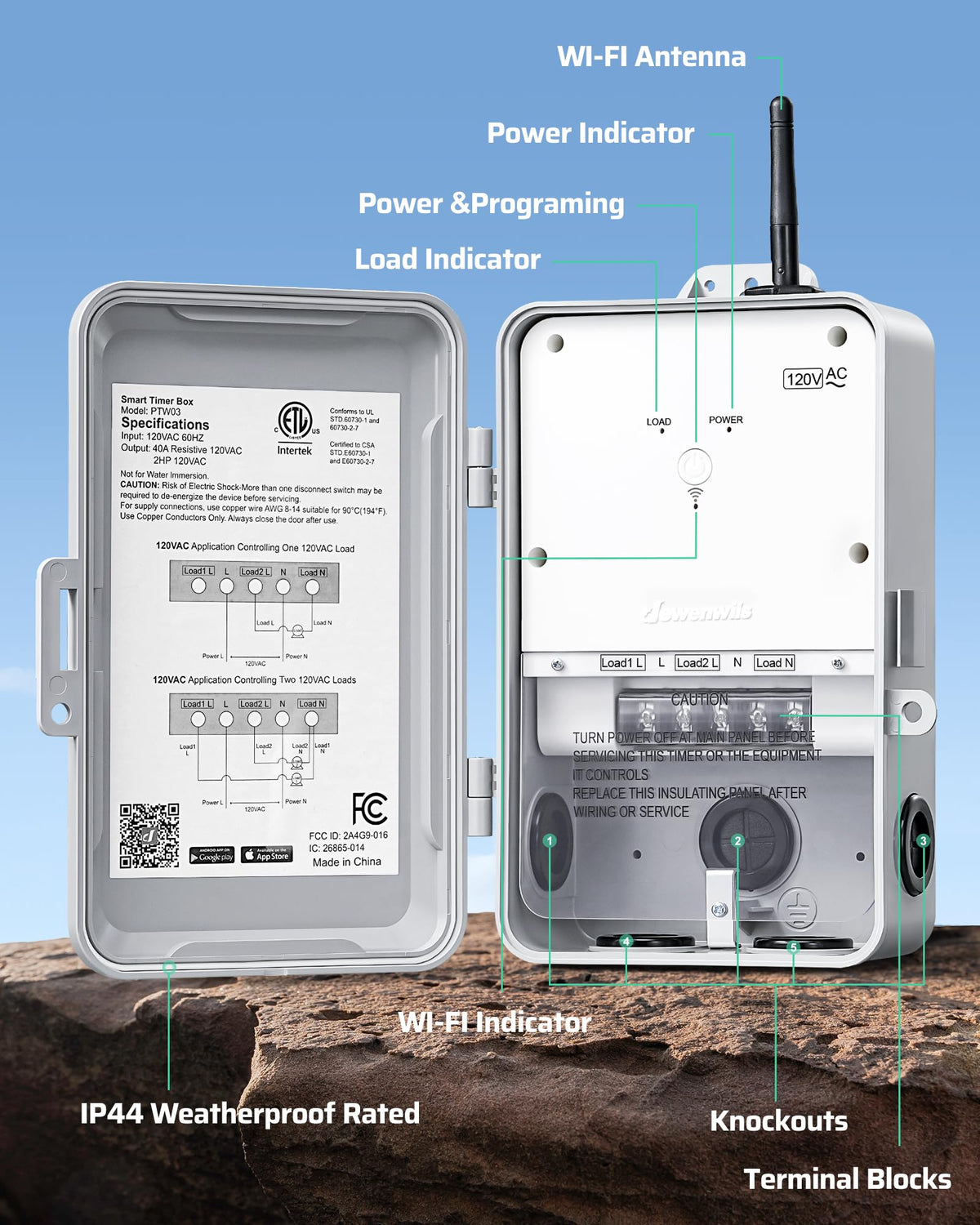 ETL-listed DEWENWILS timer ensures safe outdoor installation