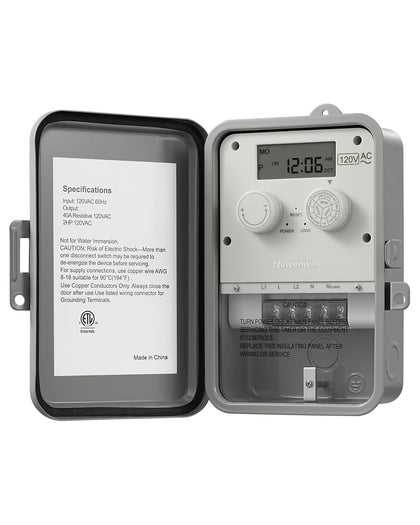 DEWENWILS outdoor digital pool timer front view for precise pump control