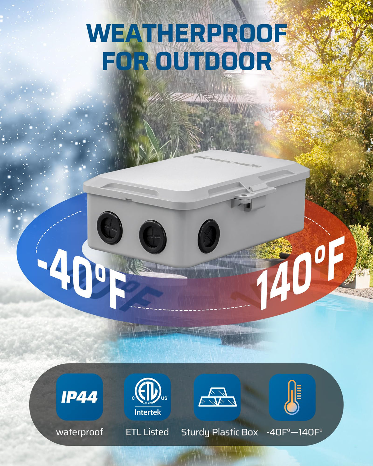DEWENWILS pool timer heavy-duty build withstands harsh weather for years.