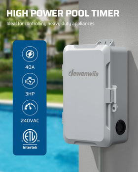 DEWENWILS pool timer knob control simplifies installation and setup.