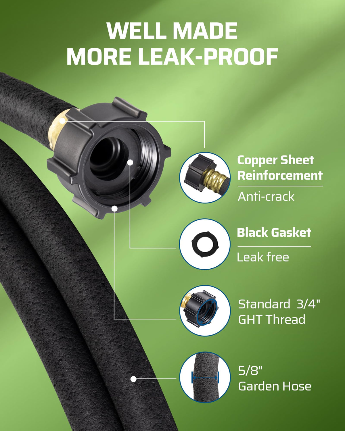 DEWENWILS soaker hose offers flexible, kink-resistant design for easy irrigation.