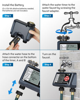 DEWENWILS sprinkler timer 2-zone control enabling independent schedules