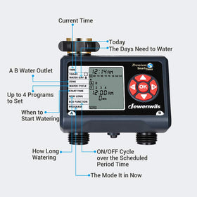 DEWENWILS sprinkler timer rain delay function prevents overwatering