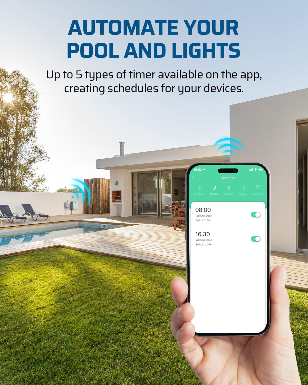 Versatile DEWENWILS timer for water heaters, irrigation, and spa automation
