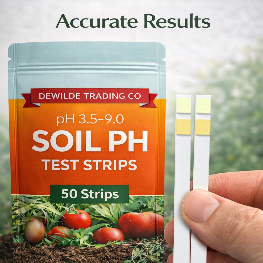 Dewilde Trading Co indoor plant testing with pH strips.