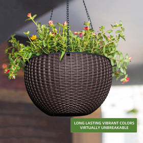 Dexceder planter made from UV and frost resistant plastic maintaining color.